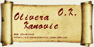 Olivera Kanović vizit kartica